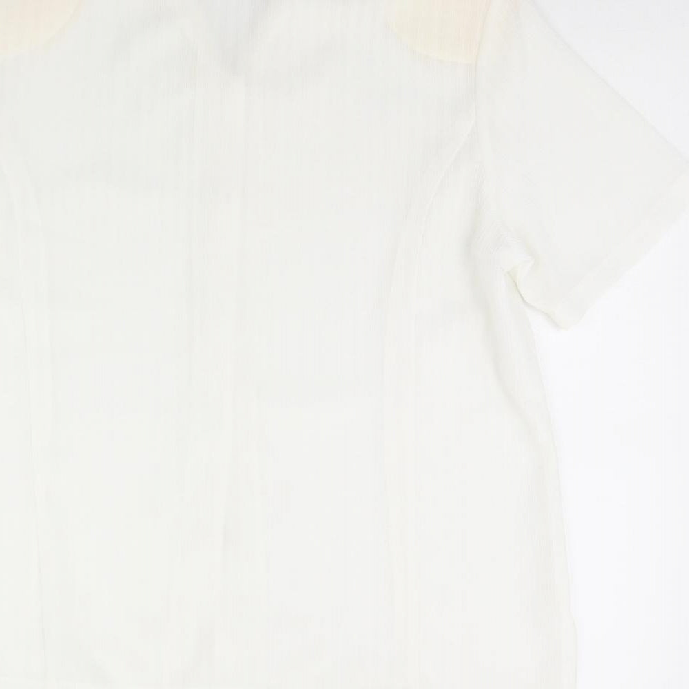Clothes Contact Womens White   Basic Button-Up Size 12  - Shoulder Pads