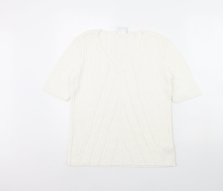 DELMOD Womens Ivory Pullover Jumper Size 12