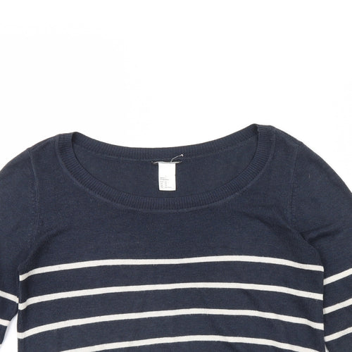 Preworn Womens Blue Striped  Pullover Jumper Size XS