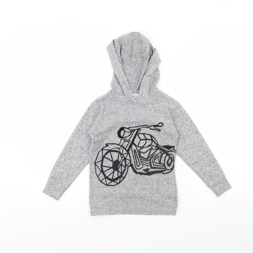 Blue Zoo Girls Grey   Pullover Hoodie Size 4 Years  - motorbike