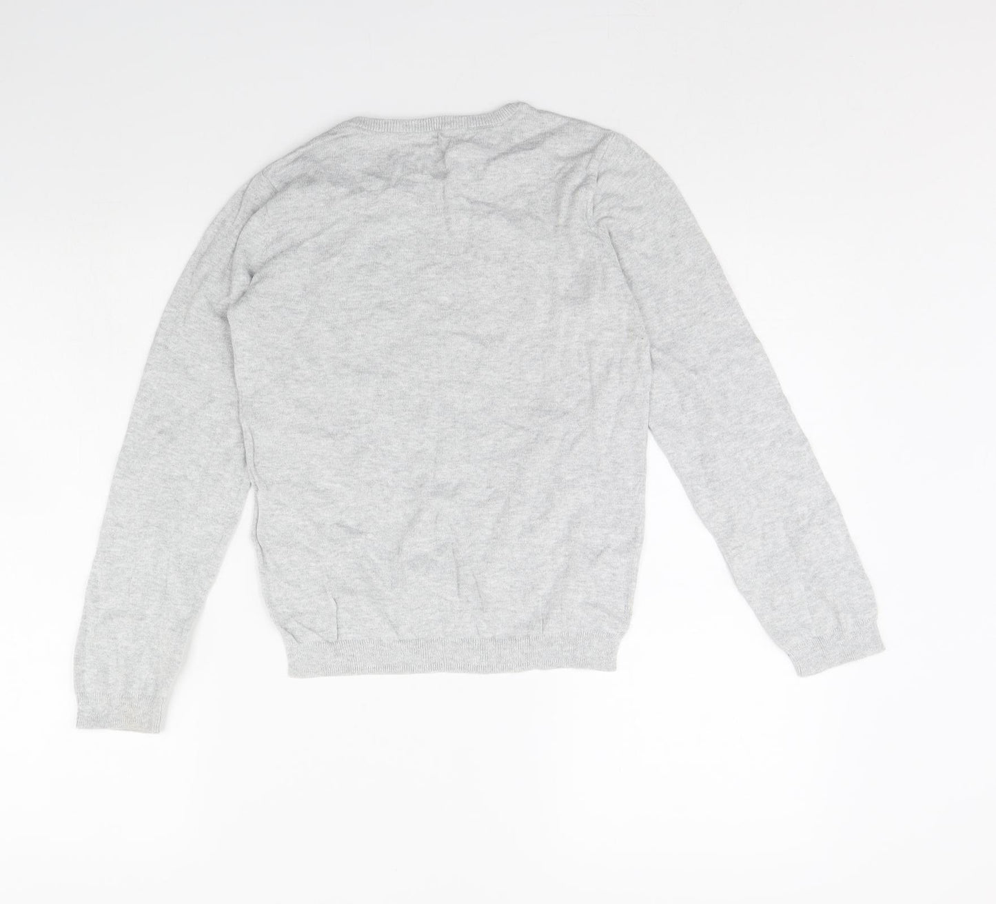 H&M Girls Grey   Pullover Jumper Size 8 Years  - Heart