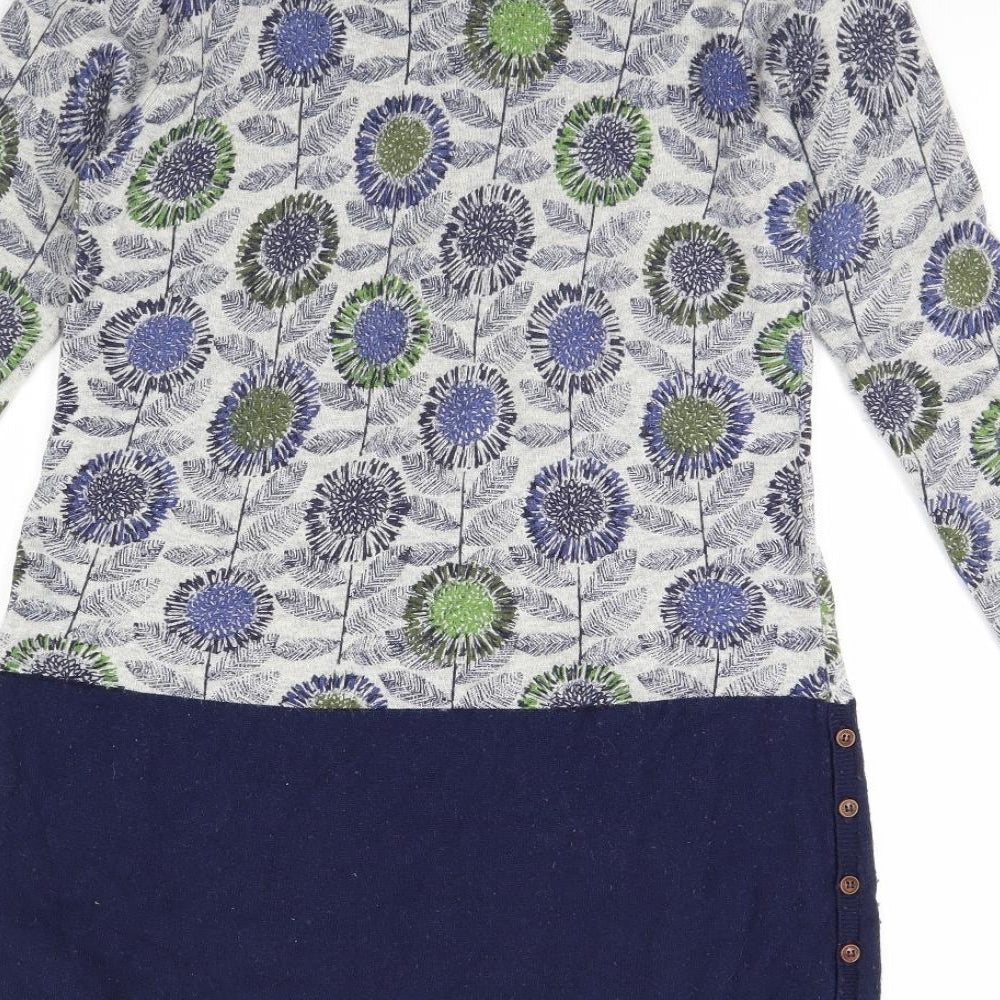 White Stuff Womens Blue Floral  Jumper Dress  Size 10