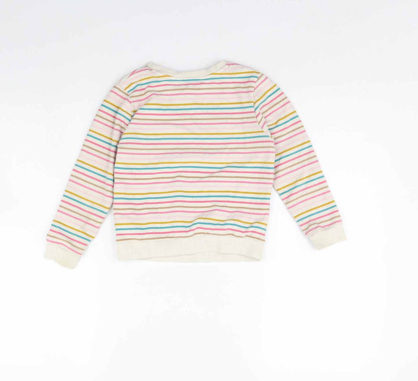 George Girls Beige Striped  Pullover Jumper Size 5 Years  - Happy