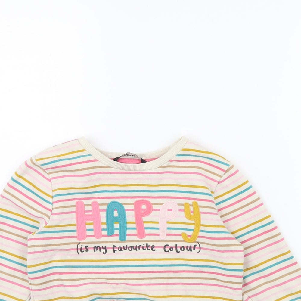 George Girls Beige Striped  Pullover Jumper Size 5 Years  - Happy