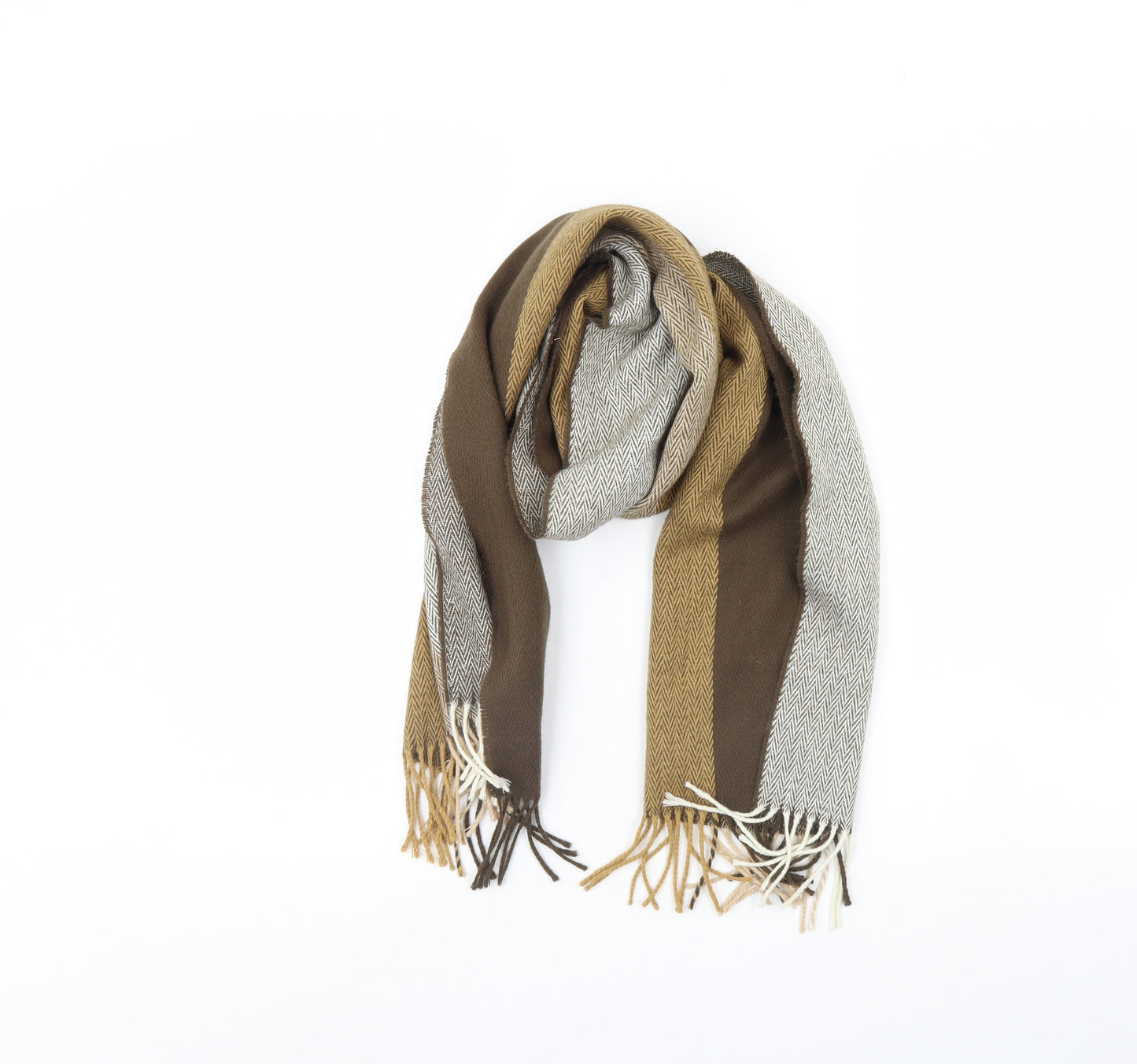 Preworn Womens Brown Striped   Scarf