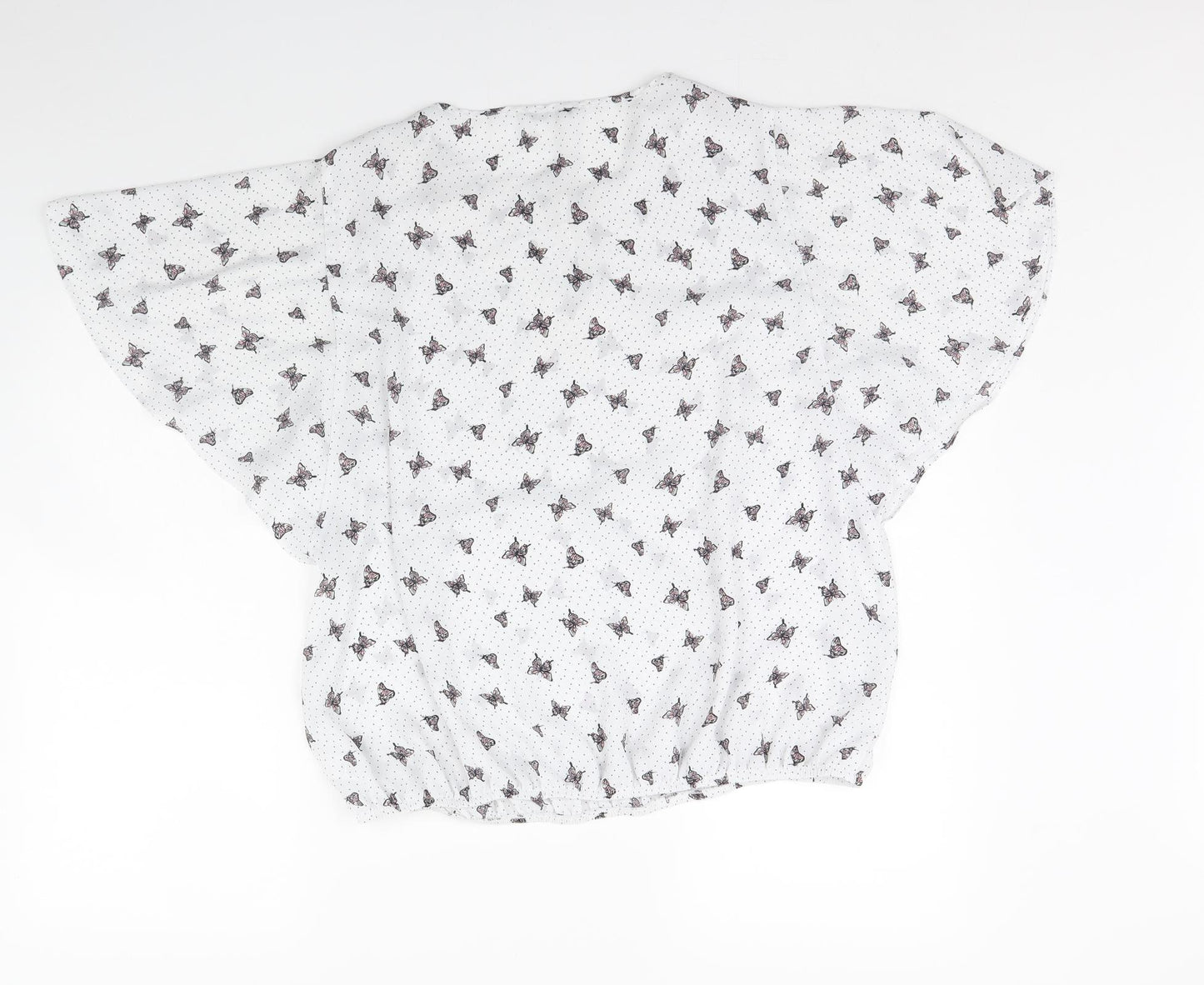 George Womens White Animal Print  Basic Blouse Size 18