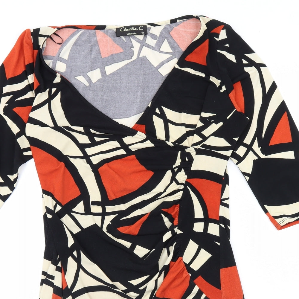 Claudia C Womens Black Geometric  Mini  Size 12