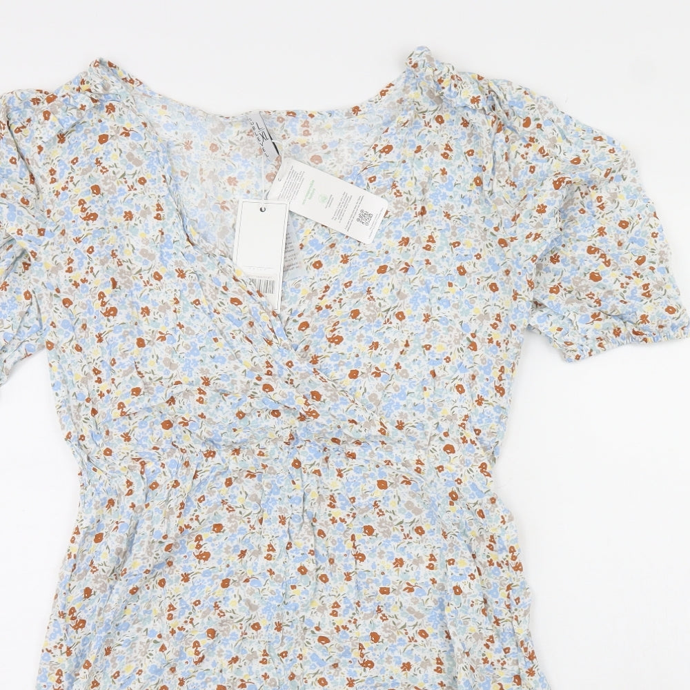 Sublevel Womens Blue Floral  Mini  Size L
