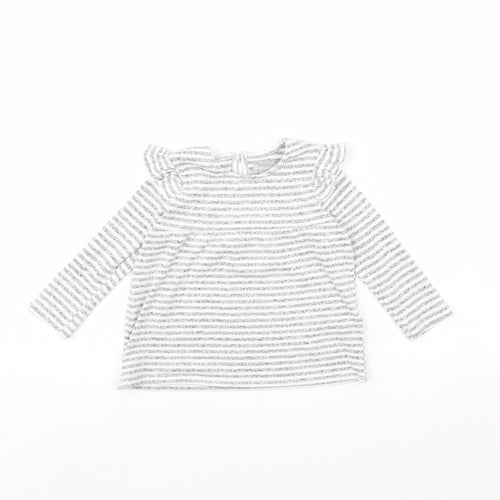 Primark Baby Grey Striped  Basic Blouse Size 18-24 Months