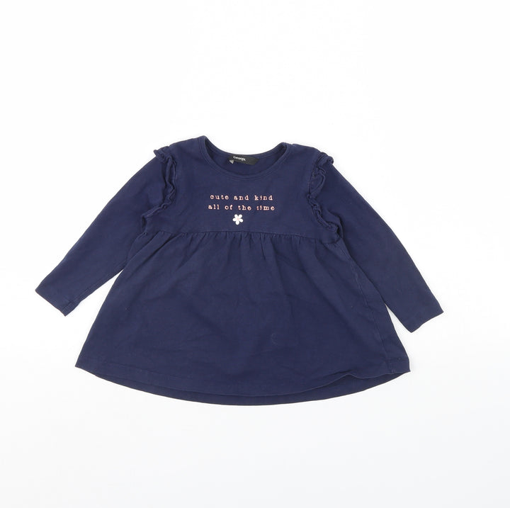 George Girls Blue Basic Blouse Size 18-24 Months