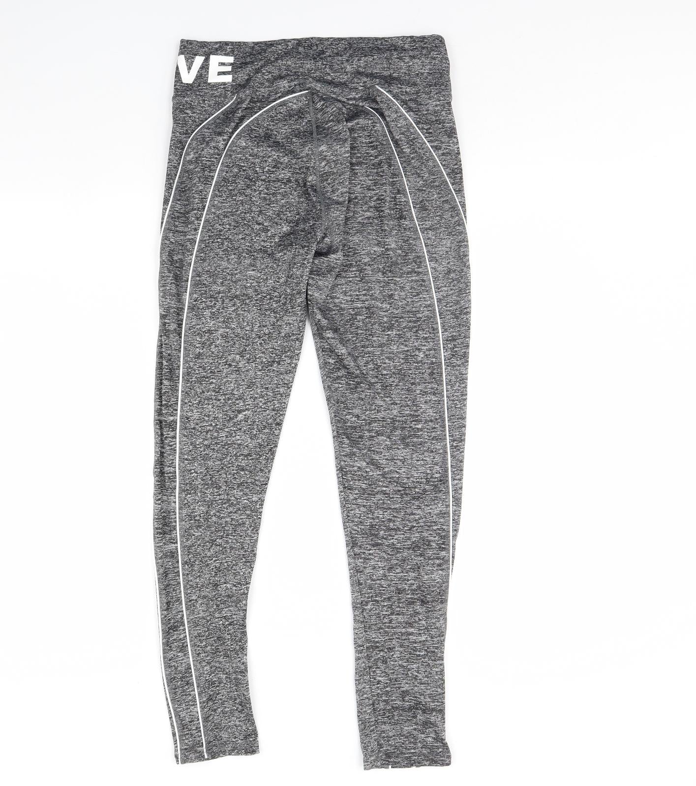 Preworn Womens Grey  Ramie Compression Leggings Size 32 in L29 in
