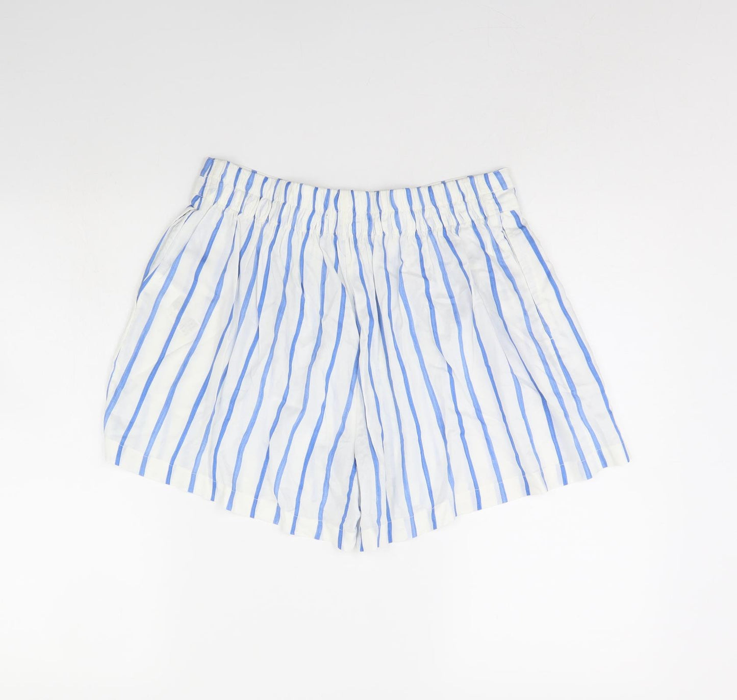 m&s Womens White Striped  Culotte Shorts Size 10