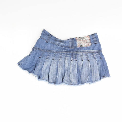 House of Denim Womens Blue  Denim Mini Skirt Size 8