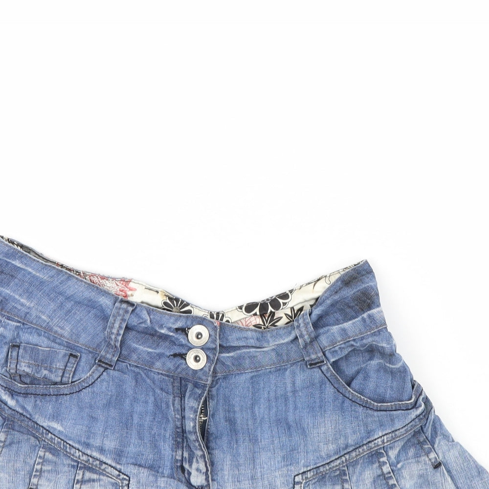House of Denim Womens Blue  Denim Mini Skirt Size 8