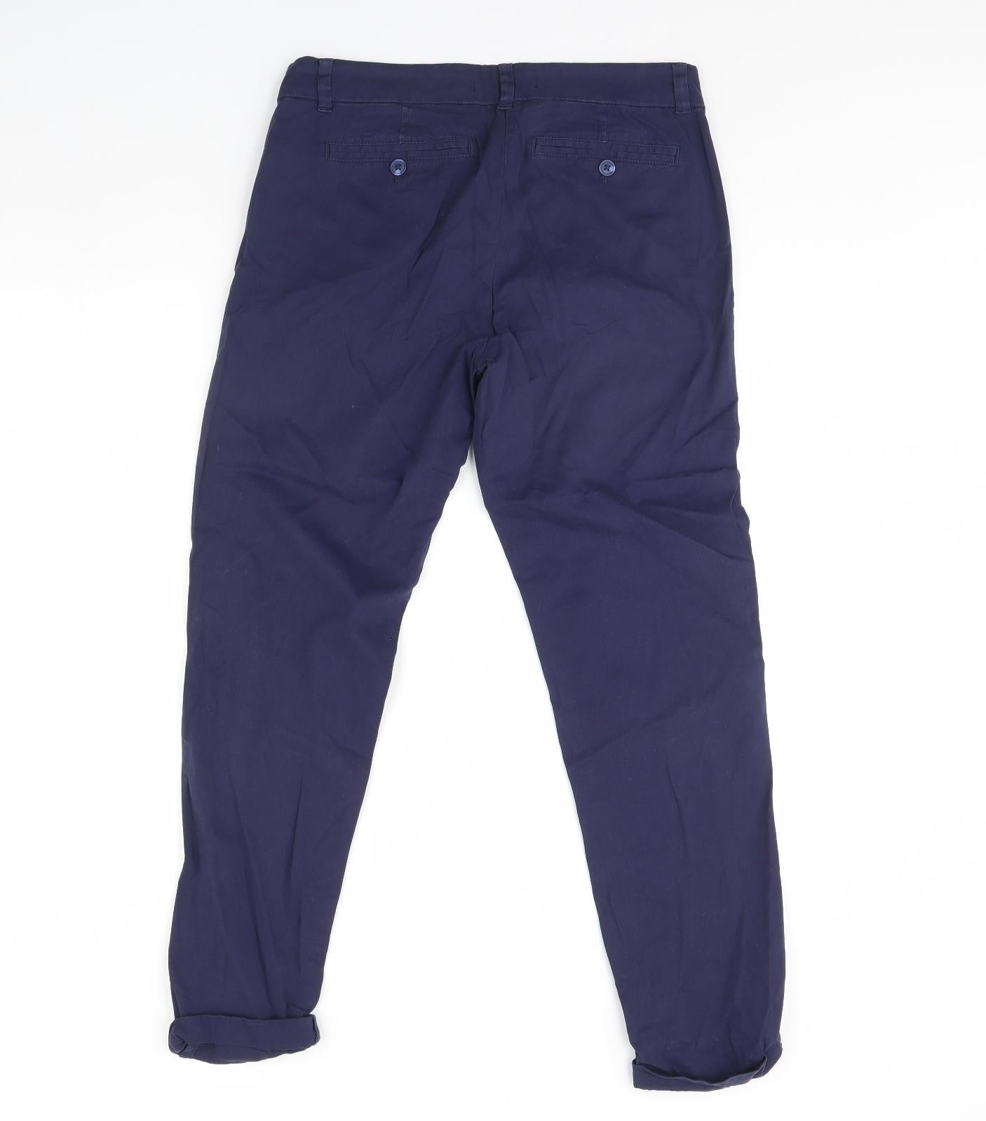 M&S Womens Blue   Capri Trousers Size 10 L30 in