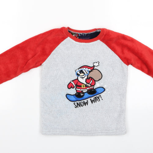 Primark Boys Multicoloured    Pyjama Top Size 3-4 Years  - Santa Claus Logo