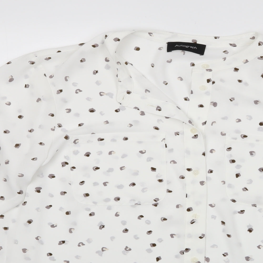 Autograph Womens Multicoloured Polka Dot  Basic Blouse Size 14  - Mandarin Collar