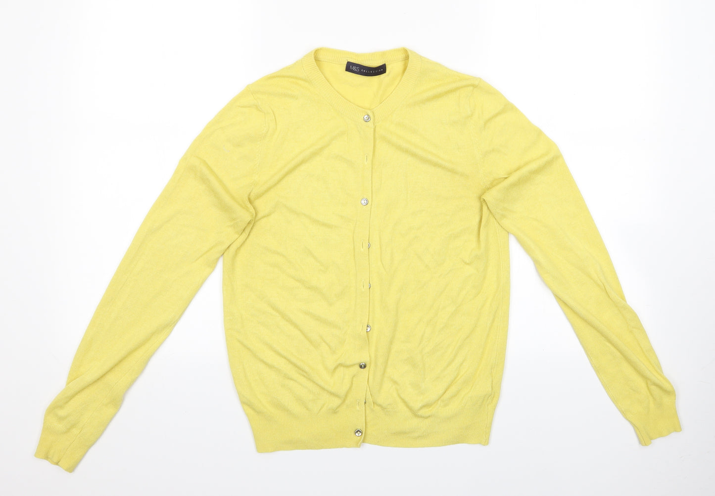 Marks and Spencer Womens Yellow   Cardigan Jumper Size 10  - Cardigan