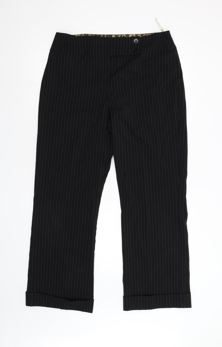Dorothy Perkins Womens Black Striped  Trousers  Size 14 L29 in
