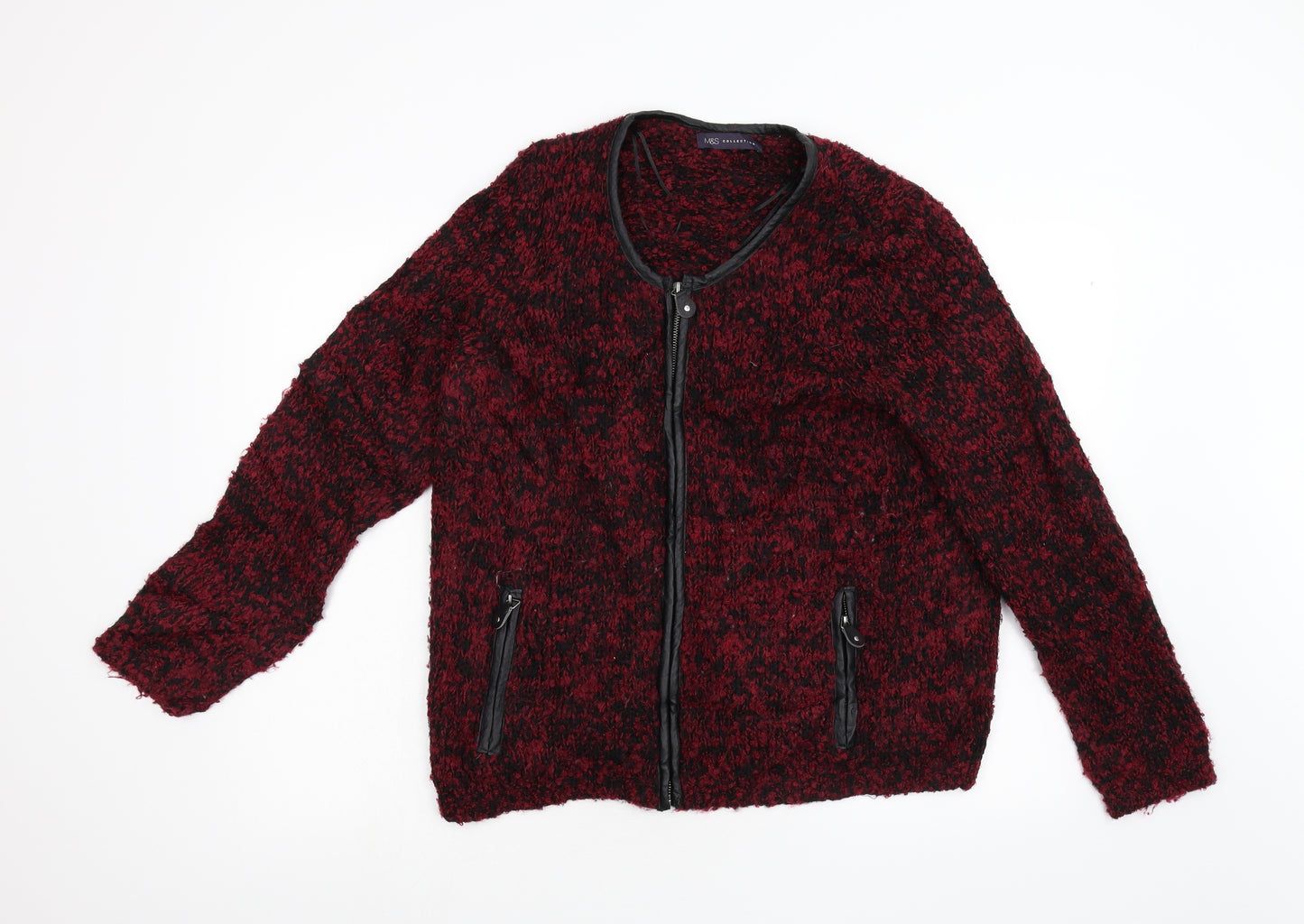 M&S Womens Red   Jacket Coatigan Size 16