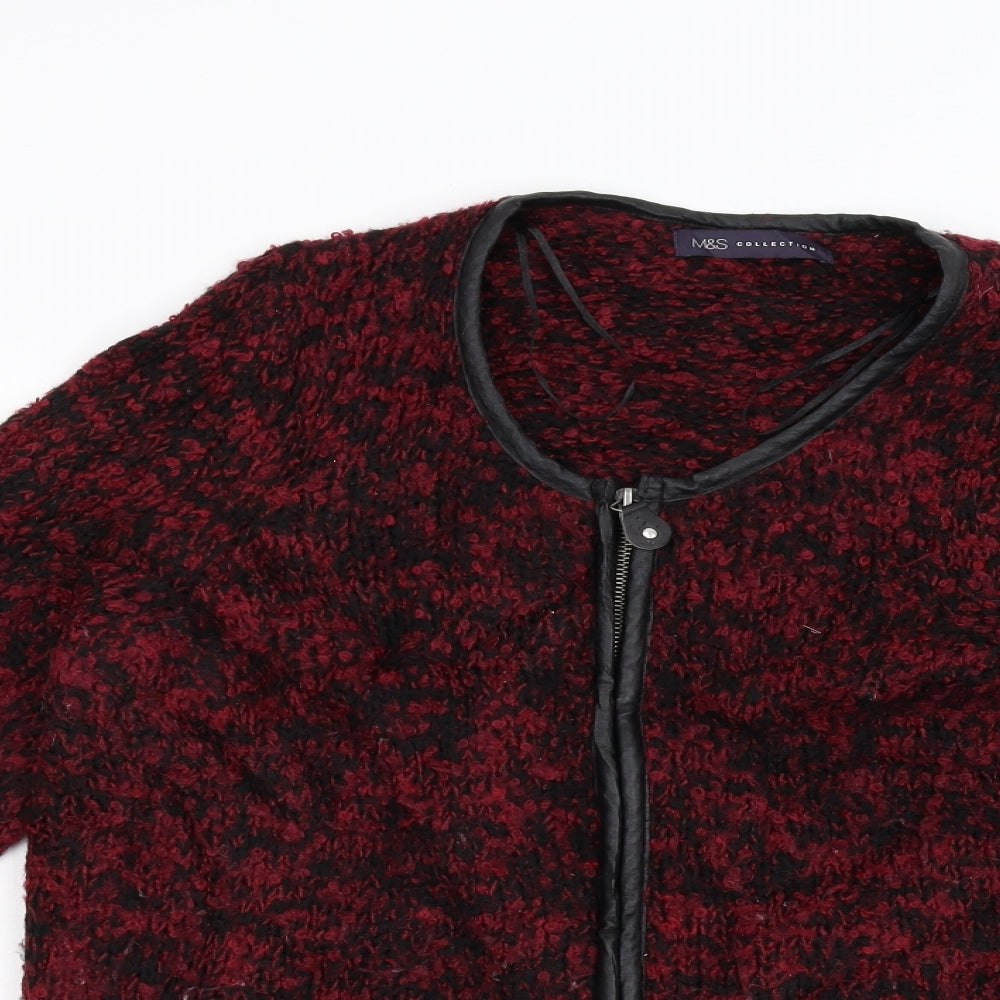 M&S Womens Red   Jacket Coatigan Size 16