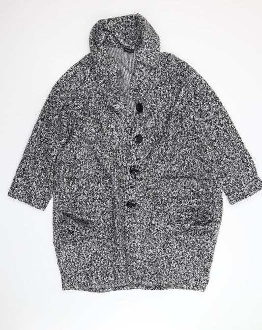 Front view of New Collection women’s grey overcoat coat, size XL