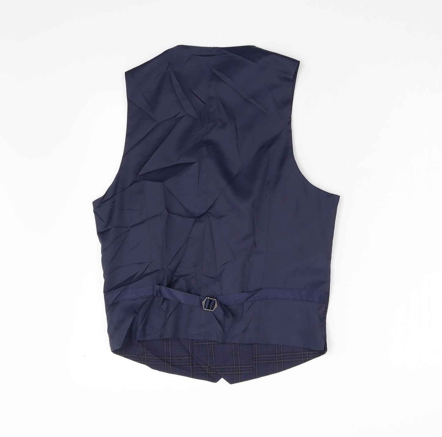 NEXT Mens Blue Check  Jacket Suit Waistcoat Size S