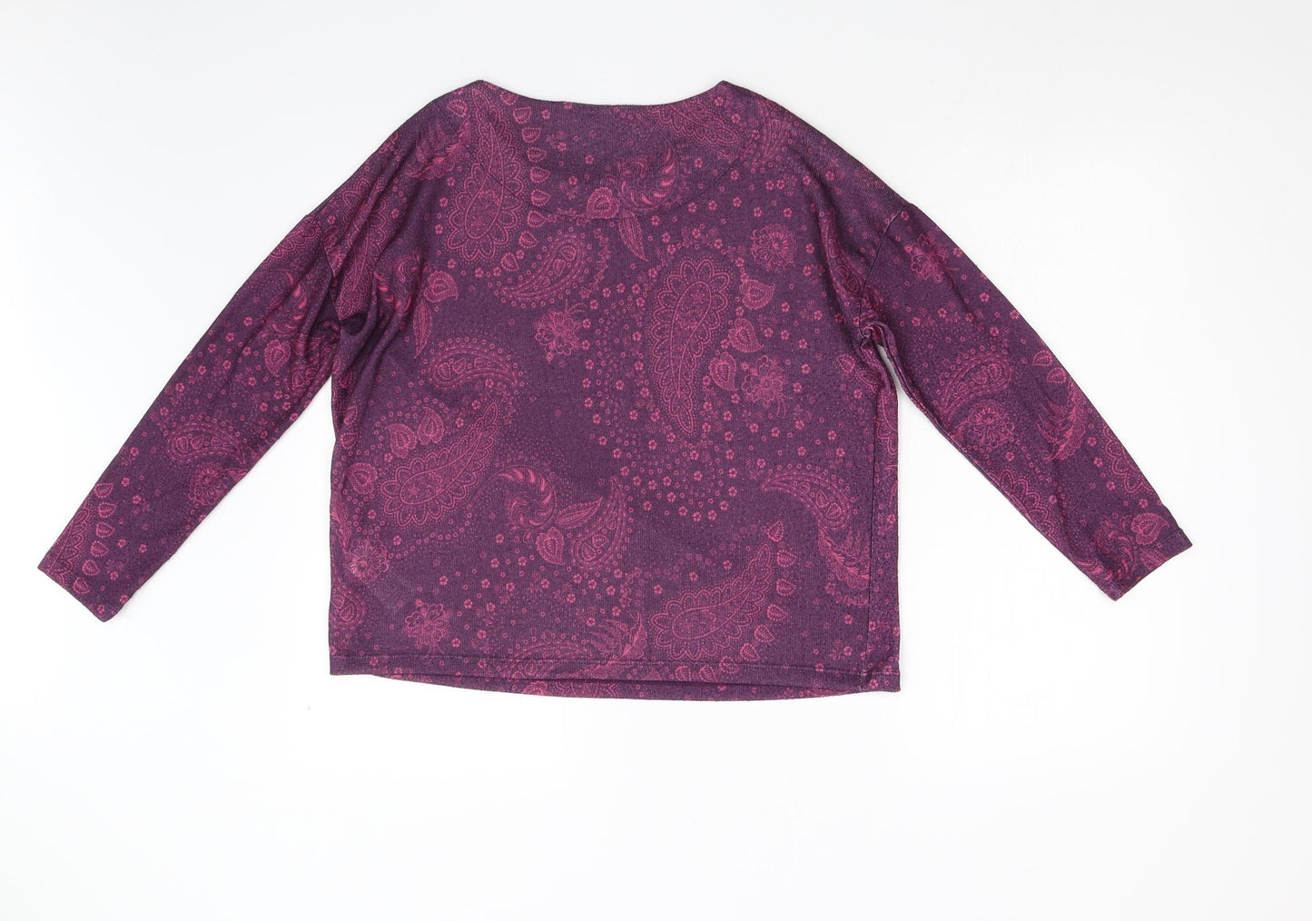 Principles Petites Womens Purple Paisley  Basic Blouse Size 12