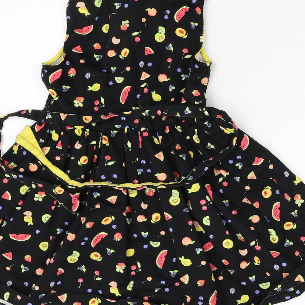 Nula Bug Girls Black Animal Print  Fit & Flare  Size 5-6 Years