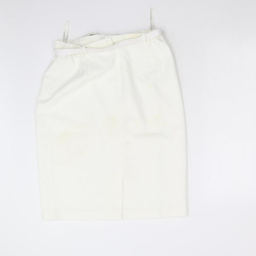 Paul Berman Womens Ivory   Straight & Pencil Skirt Size 16