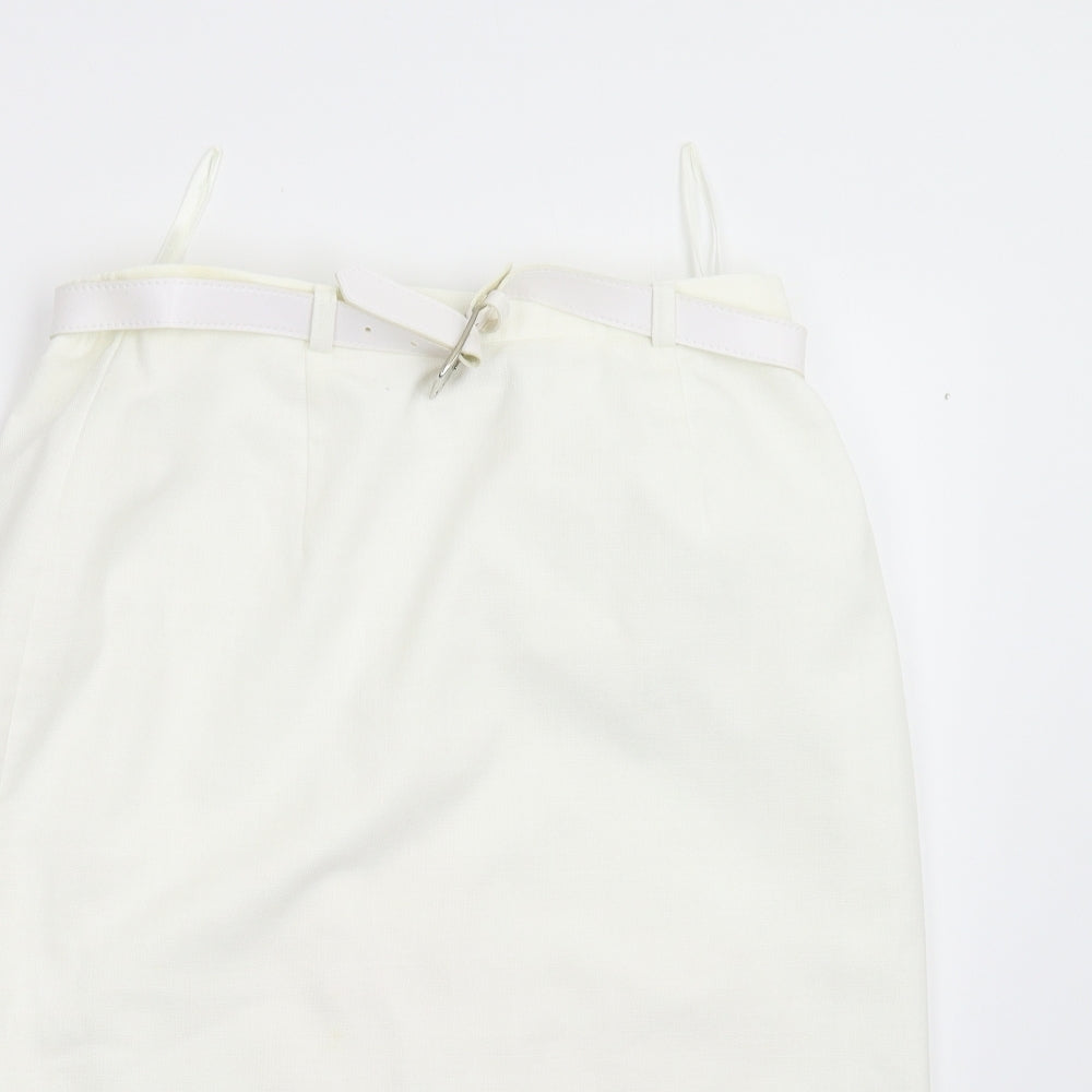 Paul Berman Womens Ivory   Straight & Pencil Skirt Size 16