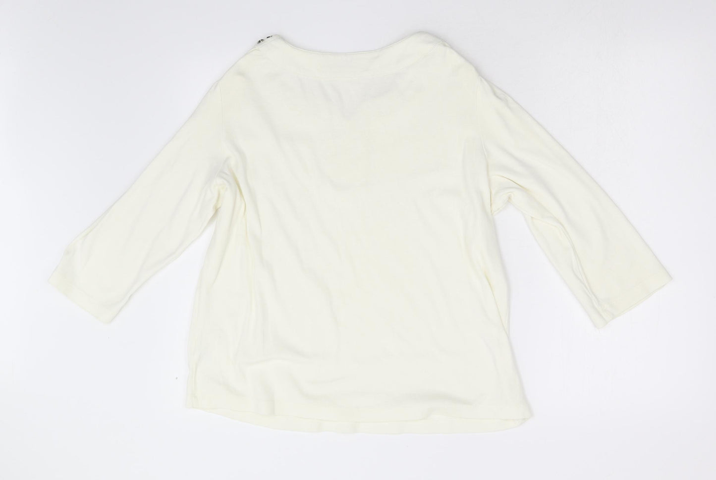 Nightingales Womens Ivory   Basic T-Shirt Size 16