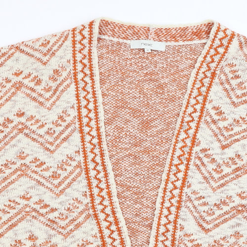 NEXT Womens Orange Geometric Knit Cape Jumper Size M