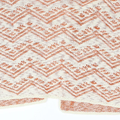 NEXT Womens Orange Geometric Knit Cape Jumper Size M