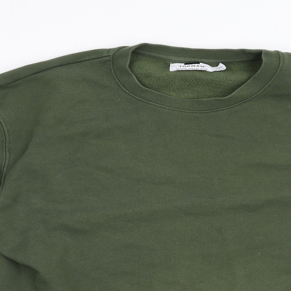 Topman Mens Green   Pullover Sweatshirt Size M