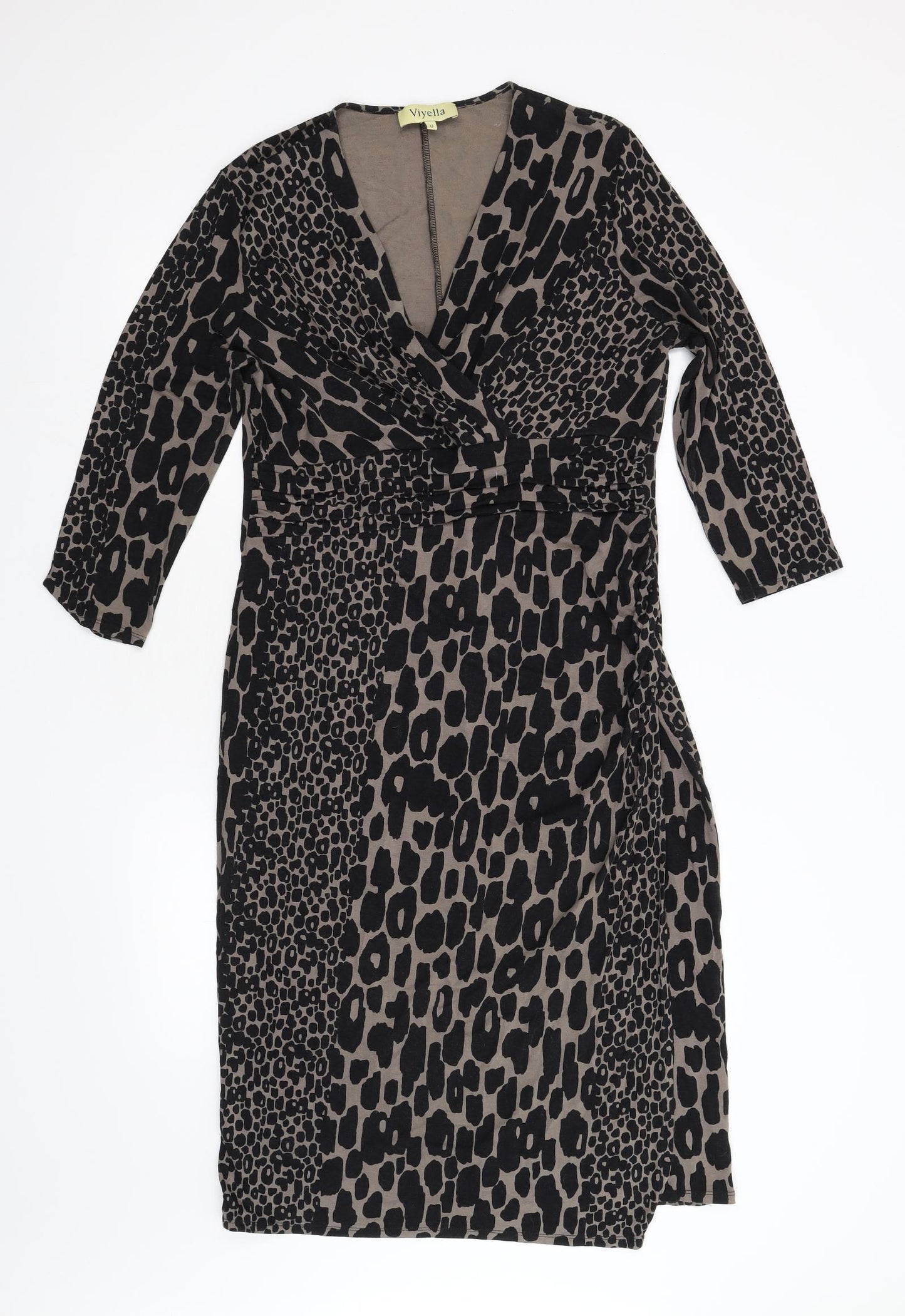 Viyella Womens Black Animal Print  Shift  Size 12