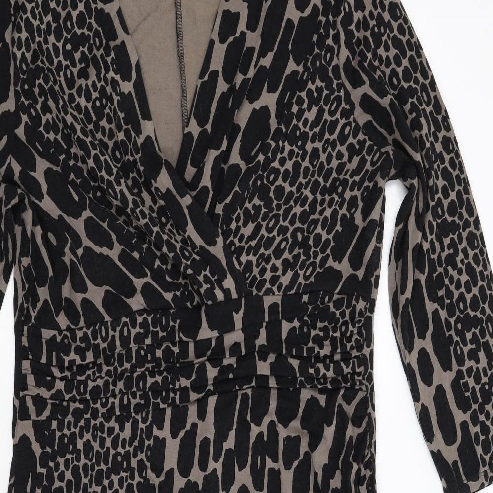 Viyella Womens Black Animal Print  Shift  Size 12