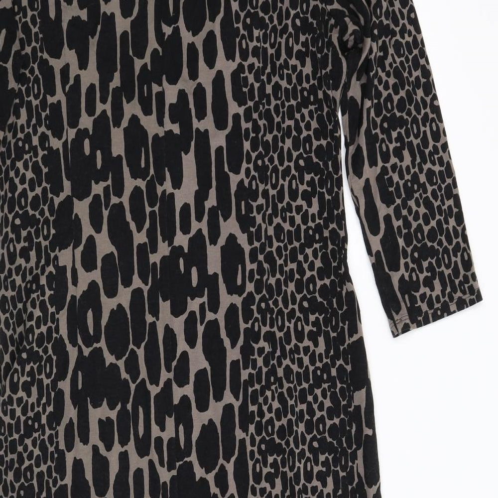 Viyella Womens Black Animal Print  Shift  Size 12