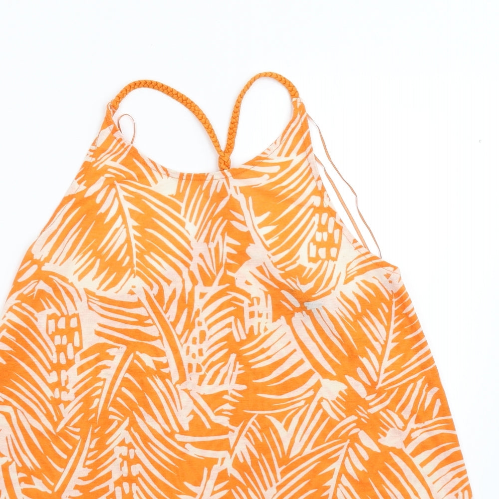 Topshop Womens Orange Floral  Basic Tank Size M