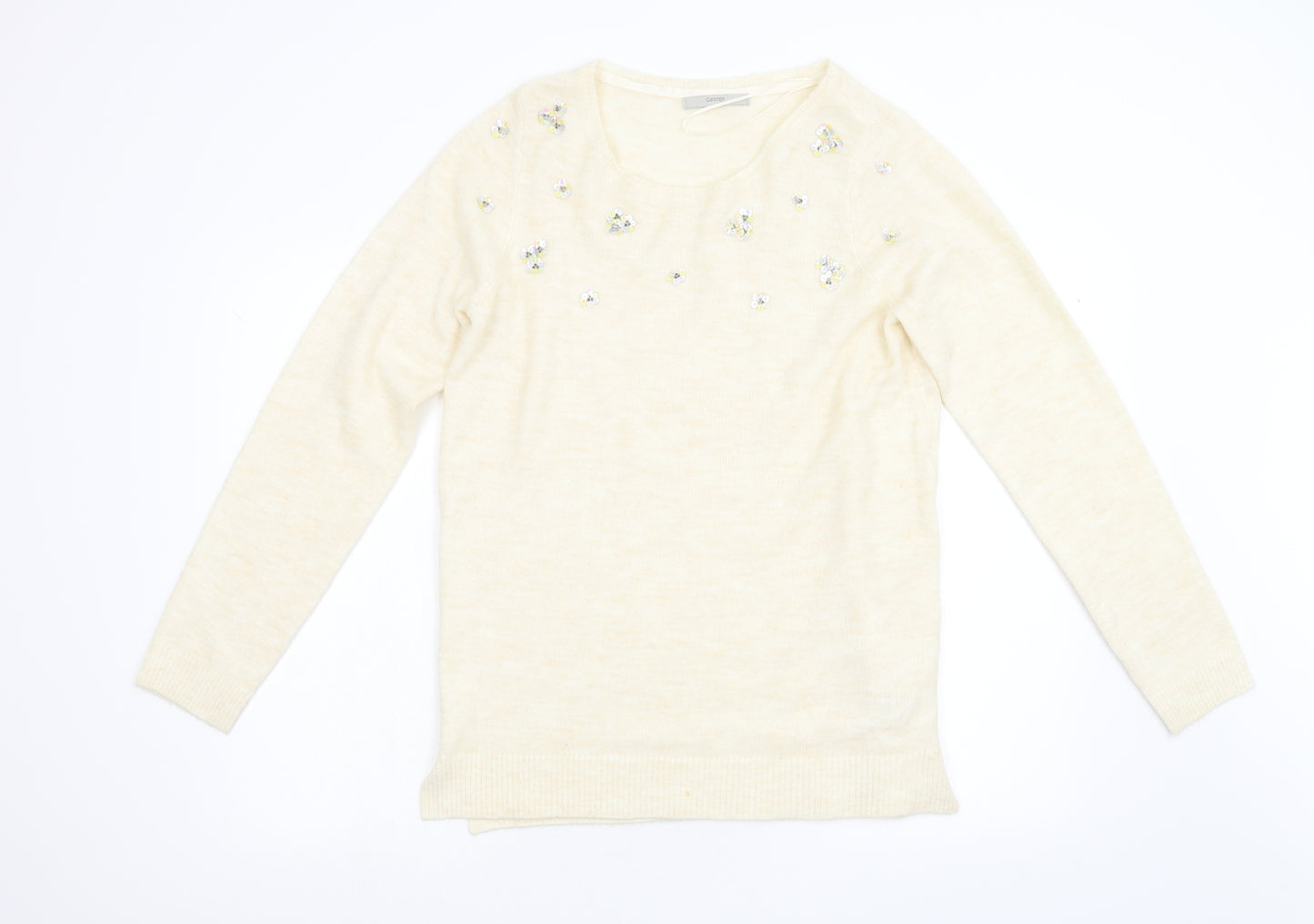George Womens Beige  Knit Pullover Jumper Size 14
