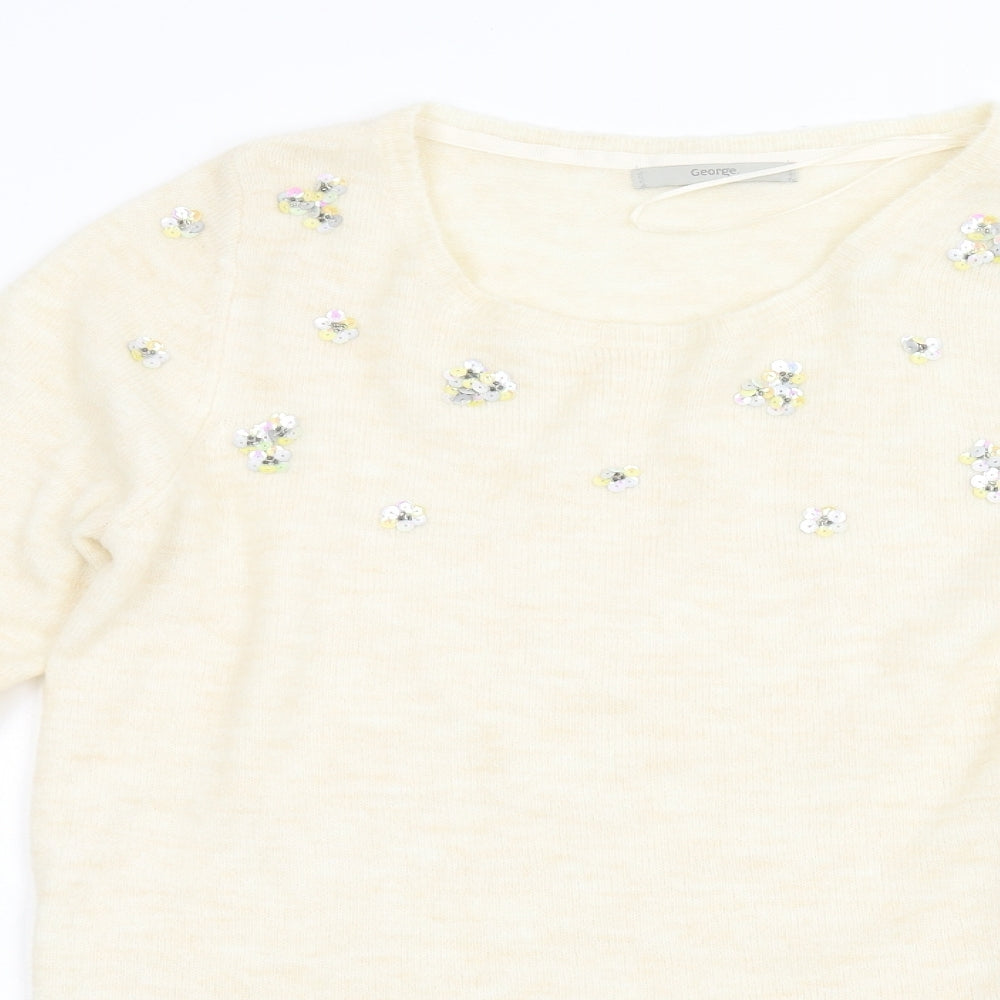 George Womens Beige  Knit Pullover Jumper Size 14