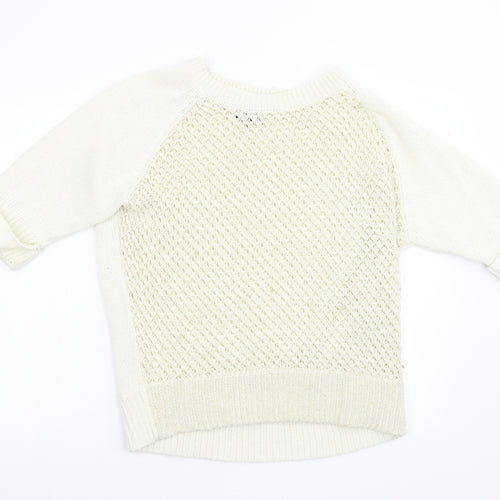 Soon Womens Ivory  Knit Pullover Jumper Size 16