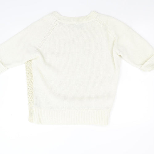 Soon Womens Ivory  Knit Pullover Jumper Size 16