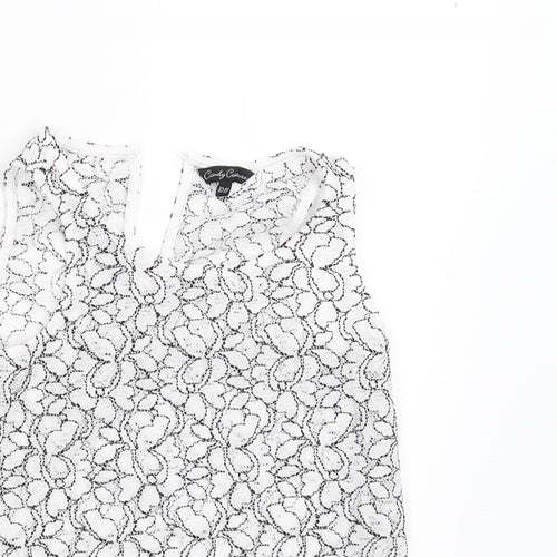 Matalan Womens White Floral  Basic Tank Size 10