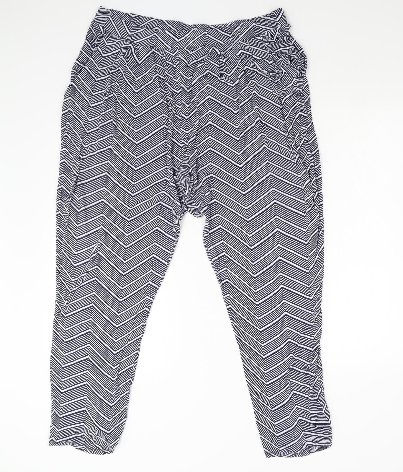 Intuition Womens Blue Geometric  Trousers  Size 20 L28 in