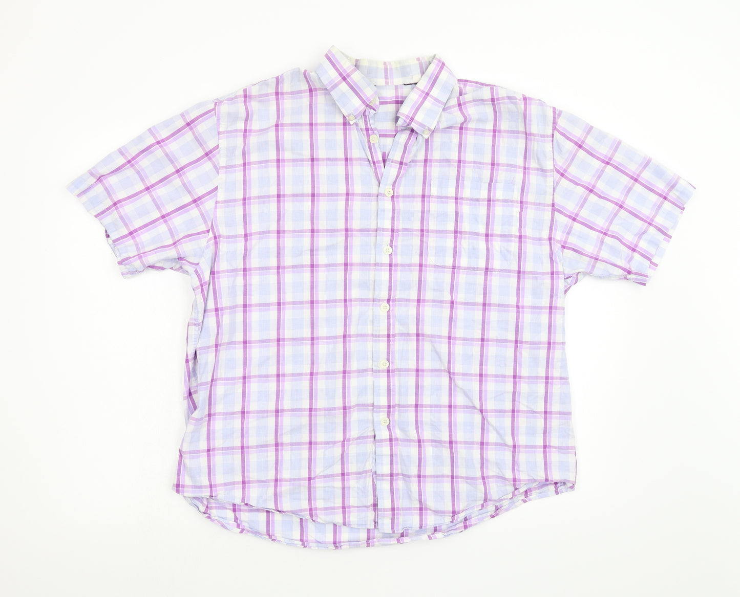 Urban Spirit Mens Purple Check   Button-Up Size XL