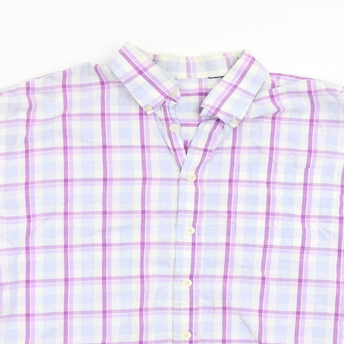 Urban Spirit Mens Purple Check   Button-Up Size XL