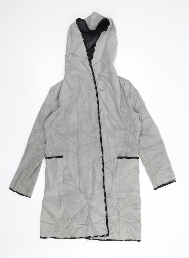 Boohoo Womens Grey Overcoat Coat Size 10