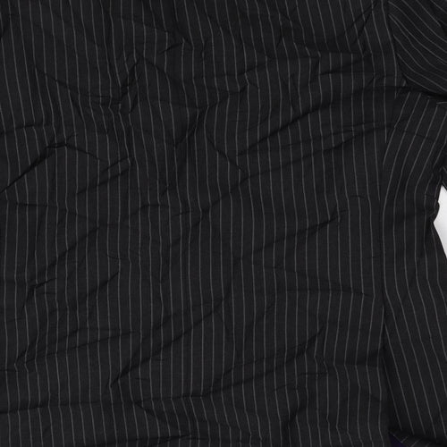 M&S Mens Black Striped  Jacket Suit Jacket Size 40