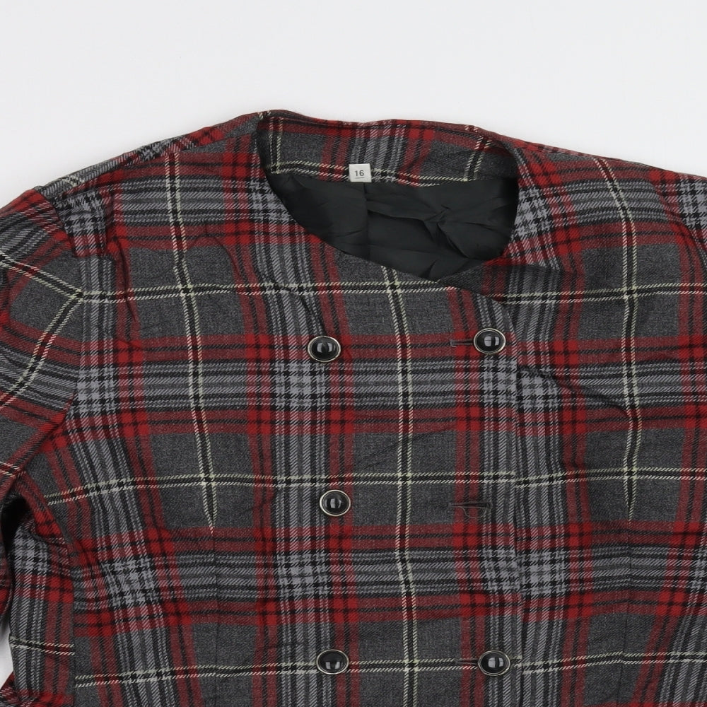 The Edinburgh Collection Womens Red Check  Jacket  Size 16